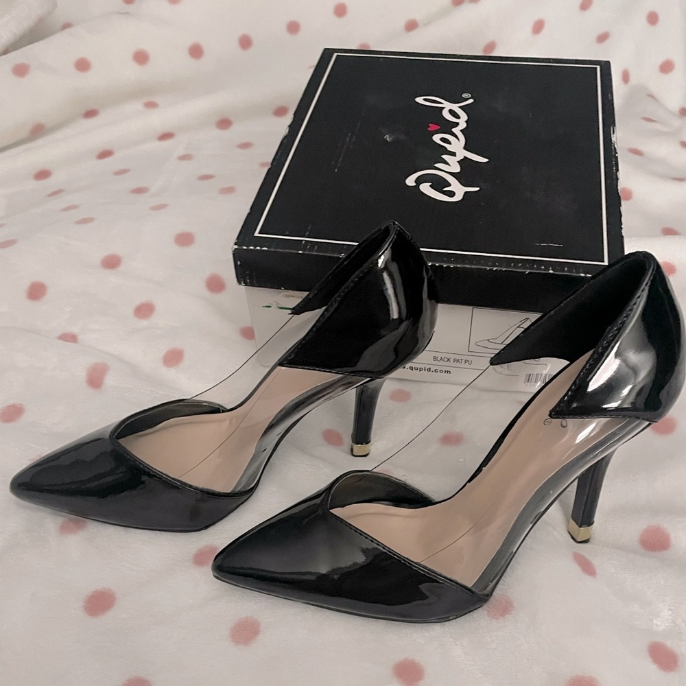 Cupid Cute clear and black heels